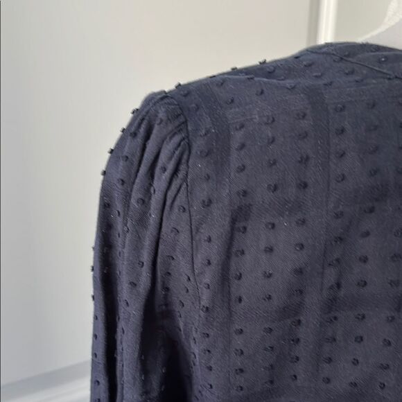 Talbots Black Label Swiss Dot Navy Popover NWOT SX L Cotton - Picture 7 of 8